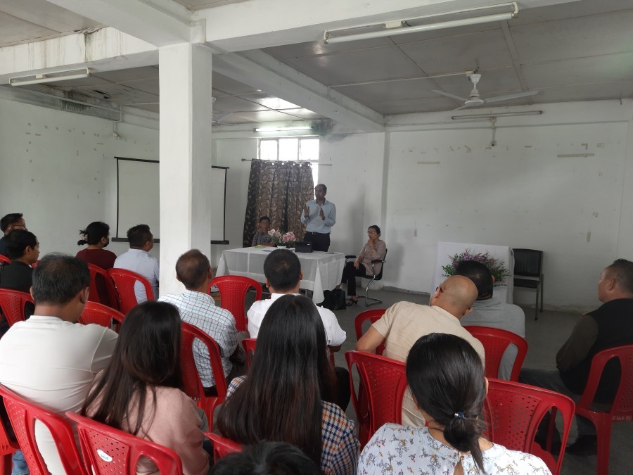 DC Wokha addressing the meeting of District Health Society at Conference hall, Dr Motsuo Memorial District Hospital Wokha on June 21. (DIPR Photo)